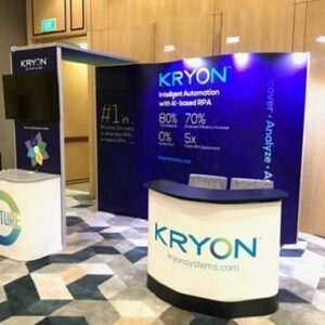 Exhibition Stand Rental Package 6: ISOframe Wave Flexible and Modular Exhibition Stand; available as a backdrop rental