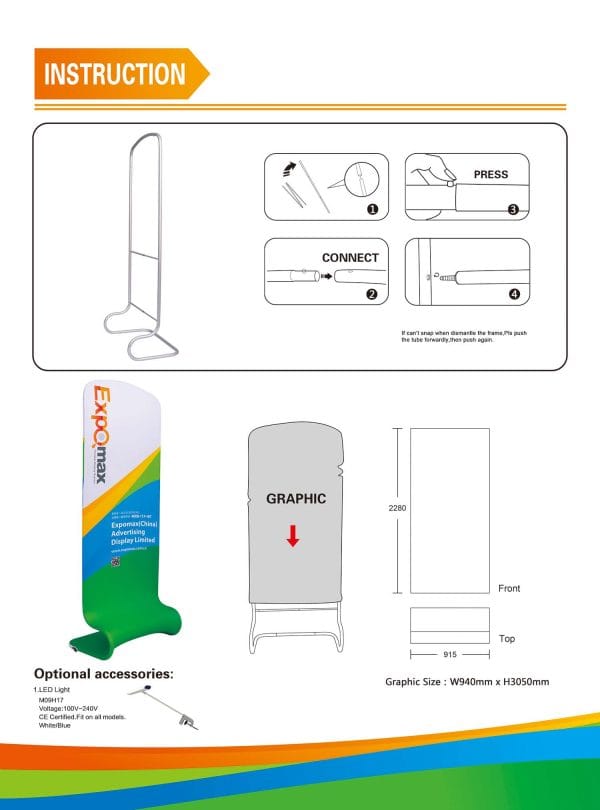 Snake 2 Fabric Banner Stand - Image 2